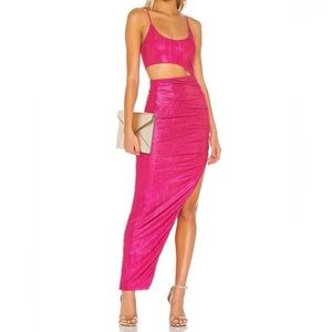 Superdown Miyah Cut out Dress in Pink Metallic (Size Small)